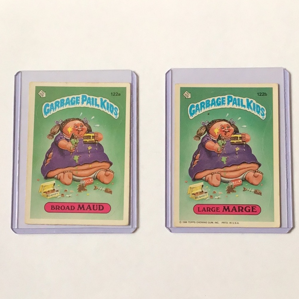 Garbage Pail Kids Cards - Broad Maud  122a & Large Marge 122b